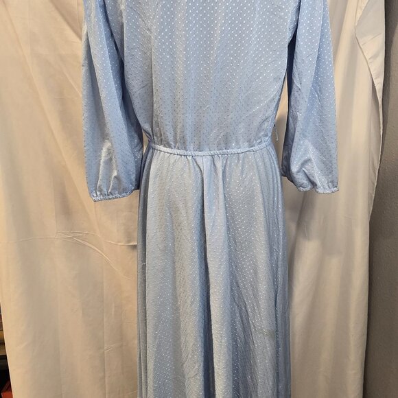 Vintage Lady Carol Blue Dress Size 16 Polyester Dots - Picture 10 of 11